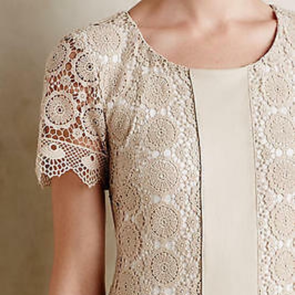 BAILEY 44 NWT Leather/Lace Neutral Shift Dress S